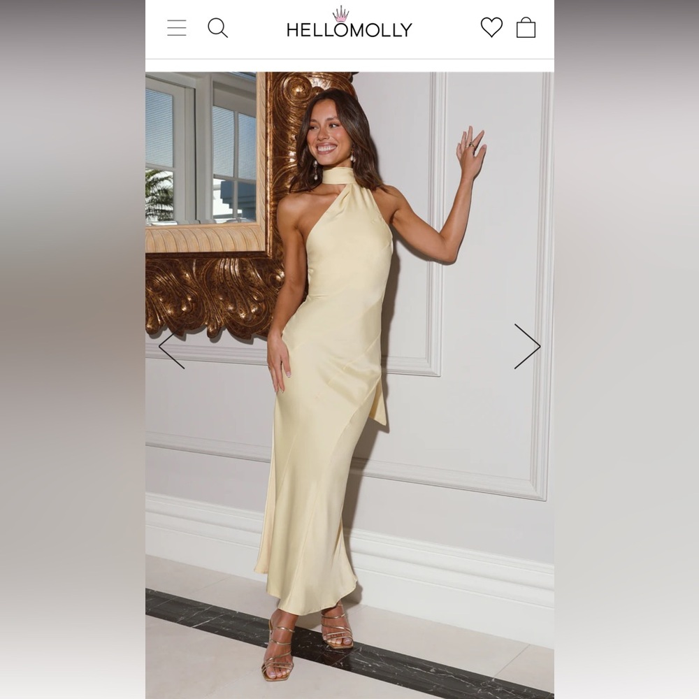 Hello Molly Girl Gleam Satin Maxi Dress Yellow